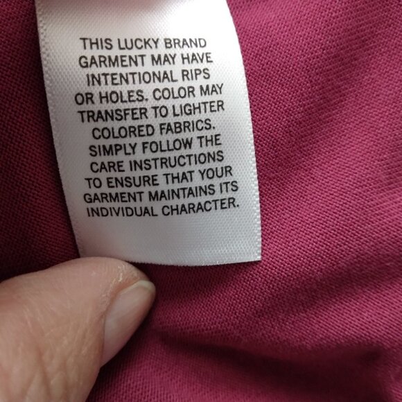 Lucky Brand | Plum Lightweight V-Neck Stretch Pullover Top | Size L - Picture 8 of 8